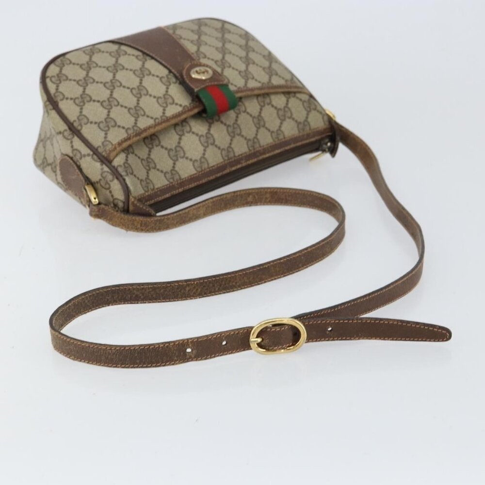 Authentic GUCCI GG Supreme Web Sherry Line Bag PVC Beige Gold 89 02 032 - Picture 14 of 16